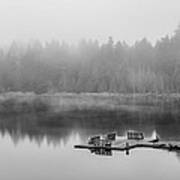 Mist On Lake Art Print