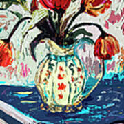 Modern Abstract Tulips Still Life Art Print