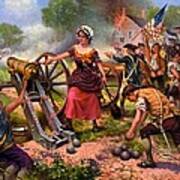 Molly Pitcher Firing Cannon At Battle Of Monmouth Art Print
