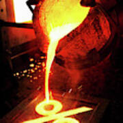 Molten Metal Pouring Into Percentage Art Print