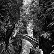 Monochrome Image Of The Stone Bridge In The Val D'areuse Art Print