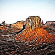 Monument Valley Digital Painting Art Print