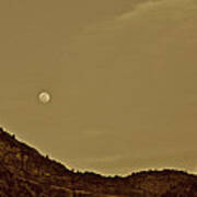 Moon Over Crag Utah Art Print