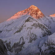 Moon Over Mount Everest Summit Art Print