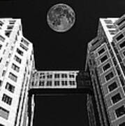 Moon Over Twin Towers Art Print