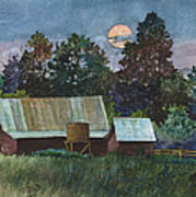 Moonlight Over Caribou Art Print