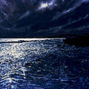 Moonlit Indian Ocean Waves Art Print