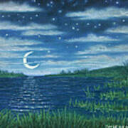 Moonlit Lagoon Art Print