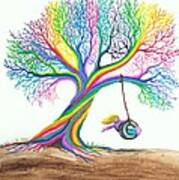 More Rainbow Tree Dreams Art Print