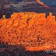 Morning Light Illuminates Rock Formation Grand Canyon National Park Art Print