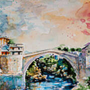 Mostar Bridge Art Print