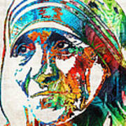 Mother Teresa Tribute By Sharon Cummings Art Print