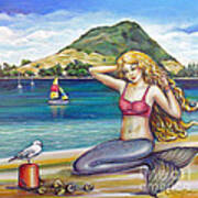 Mount Maunganui Beach Mermaid 160313 Art Print