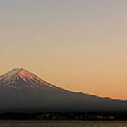 Mt. Fuji Of Evening Glow, Kawaguchiko Art Print