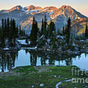 Mt. Timpanogos At Sunrise From Silver Glance Lake Art Print