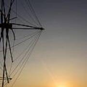 Mykonos Windmill Sunset Art Print