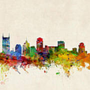 Nashville Tennessee Skyline Art Print