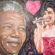 Nelson Mandela And Amy Art Print