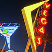 Neon Signs In Fremont Street, Downtown Art Print