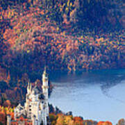 Neuschwanstein Castle In Autumn Colours Art Print