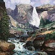 Nevada Falls Rendition By W Scott Fenton Art Print