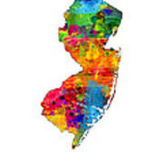 New Jersey Map Art Print