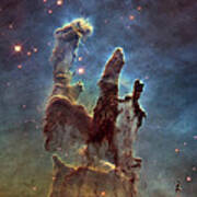Hubble Pillars Of Creation Hd Square Art Print