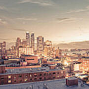 New York City - Lights And Rooftops At Dusk Art Print