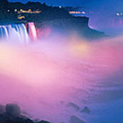 Niagara Falls At Night, Niagara River Art Print
