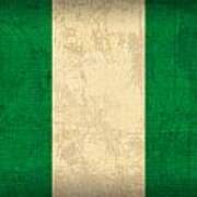 Nigeria Flag Vintage Distressed Finish Art Print
