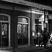 Night At Muriel's Jackson Square In Black And White Art Print