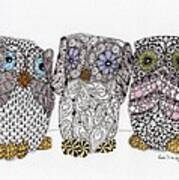 No Evil Owls Art Print