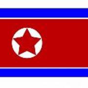 North Korea Flag Art Print