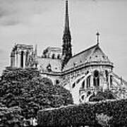 Notre Dame De Paris Black And White Art Print