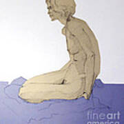 Nude Figure In Blue Art Print