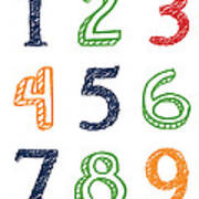 Numbers 123 Art Print