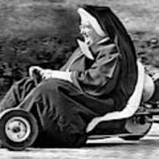 Nun On A Go-kart Art Print
