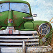 Old And Rusty Vintage Ford Realism Auto Scene Art Print