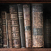 Old Books On The Shelf - 19th Century Library Art Print
