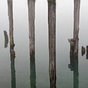 Old Piling Reflections 3 Art Print