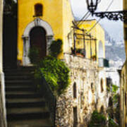 Old Street In Positano Art Print