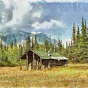 Old Trappers Cabin Art Print
