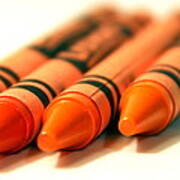 Orange Crayons Art Print