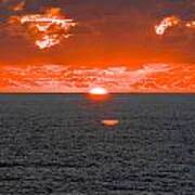 Orange Ocean Sunset 2 Art Print