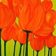 Orange Tulip Pops Art Print
