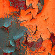 Orange With Steel Blue Art Print