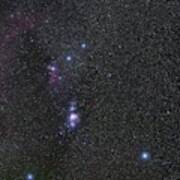 Orion's Belt And Nebulae Art Print