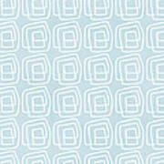 Out Of The Box Blue And White Pattern Art Print