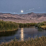 Owens River Moonrise Art Print