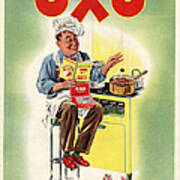 Oxo 1950s Uk Chefs Cooking Art Print